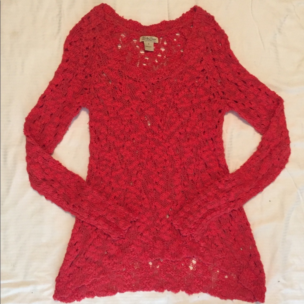 Lucky Brand Loose Knitted Pink Sweater Size S